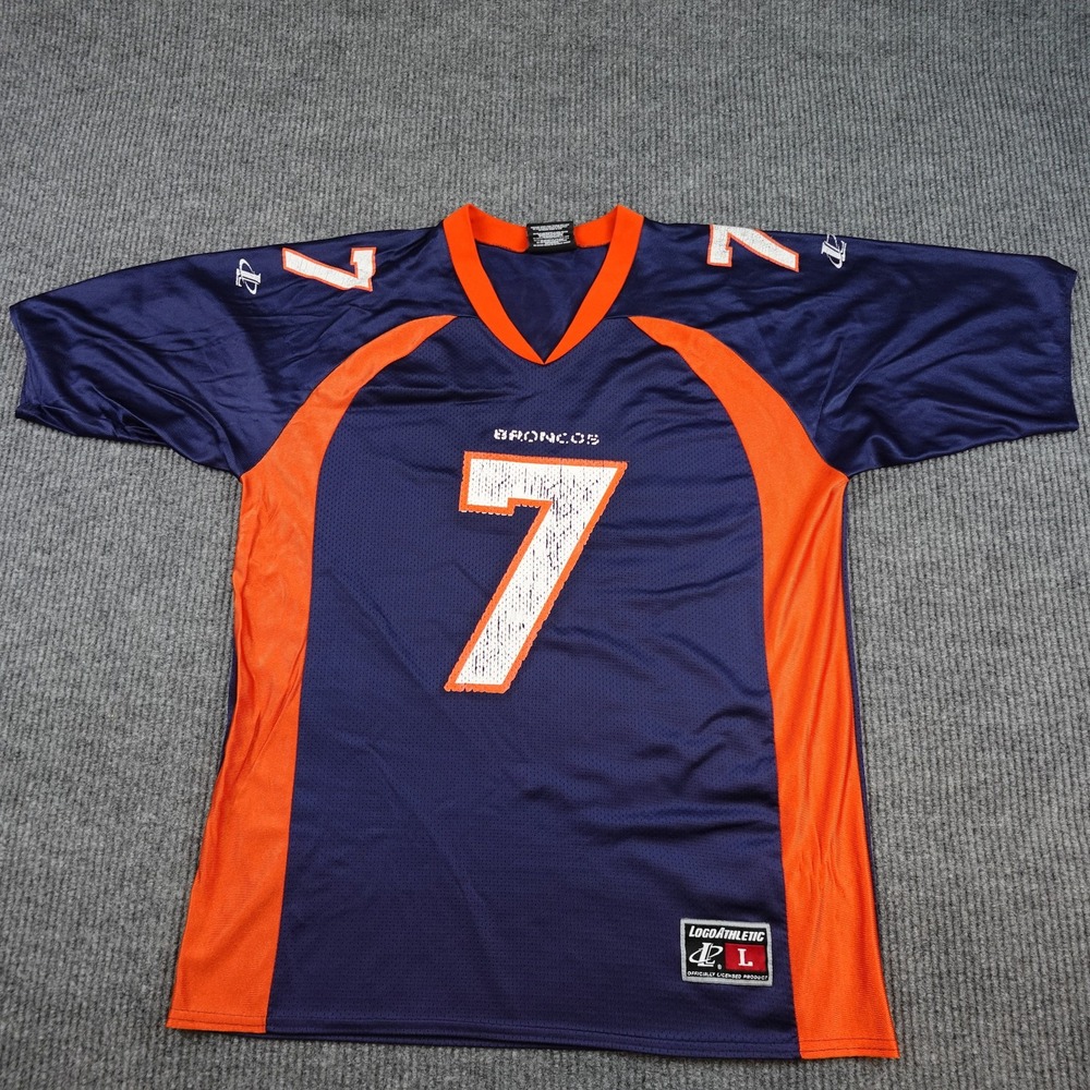 Vintage Denver Broncos Jersey Mens Large Blue NFL Football Logo Athletic Elway 7